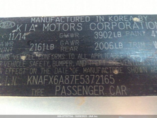 KNAFX6A87F5372165 KIA Forte Koup Ex