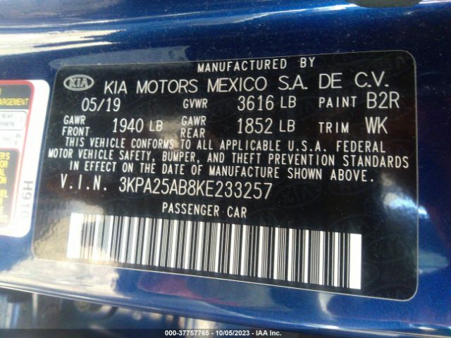 3KPA25AB8KE233257 KIA Rio 5-door S