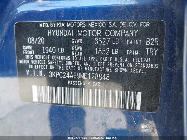 Hyundai Accent Sel 2021 3KPC24A69ME128848 Image 9