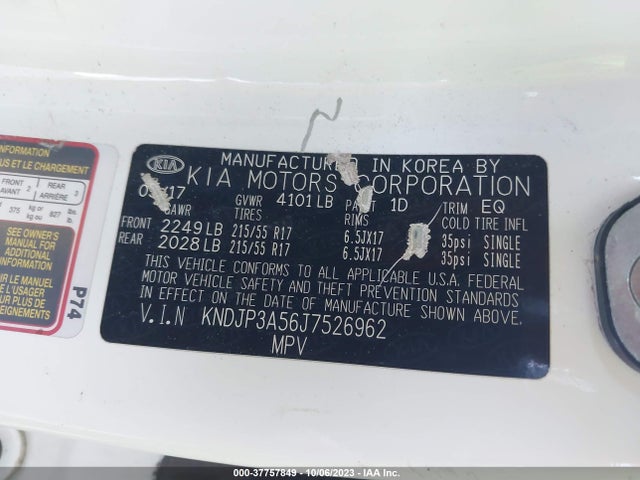 KIA SOUL + 2018 KNDJP3A56J7526962 Image 9