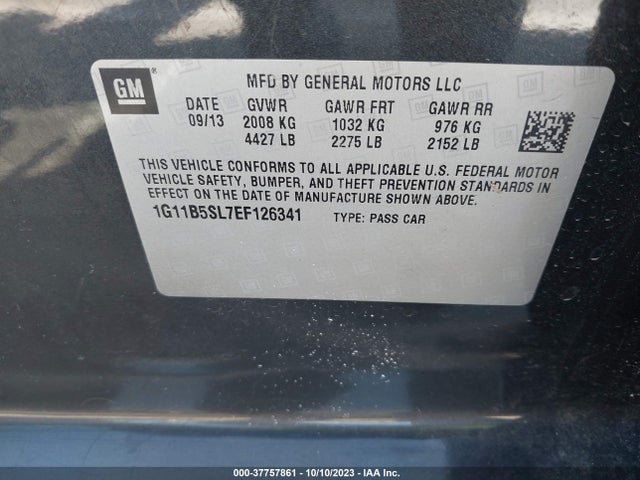Chevrolet MALIBU LS 2014 1G11B5SL7EF126341 Image 9