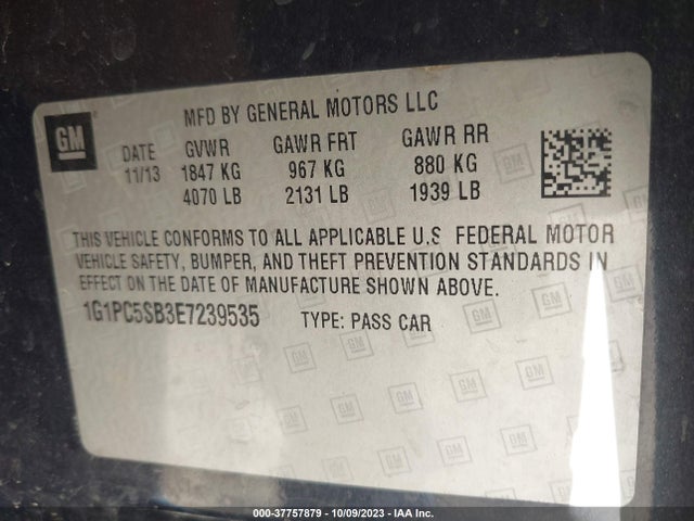 Chevrolet Cruze 1lt Auto 2014 1G1PC5SB3E7239535 Image 9