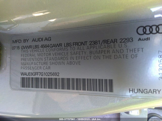 WAUE8GFF7G1025692 Audi A3 2.0t Premium