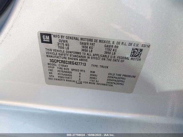 Chevrolet Silverado 1500 1lt 2014 3GCPCREC0EG427713 Image 9
