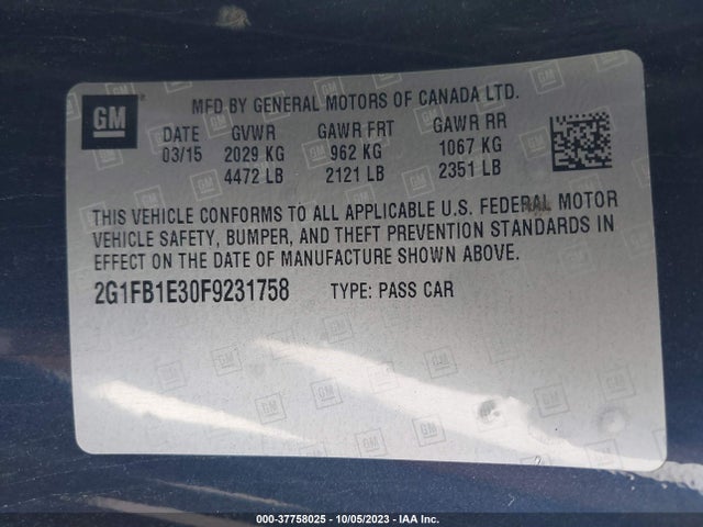 Chevrolet Camaro 2ls 2015 2G1FB1E30F9231758 Image 9