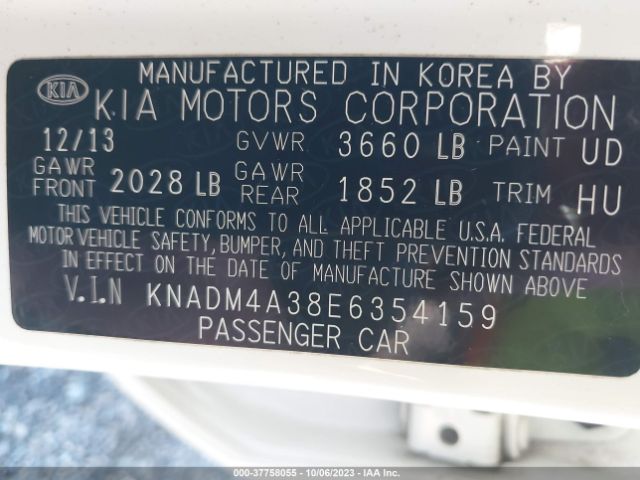 KNADM4A38E6354159 KIA RIO LX