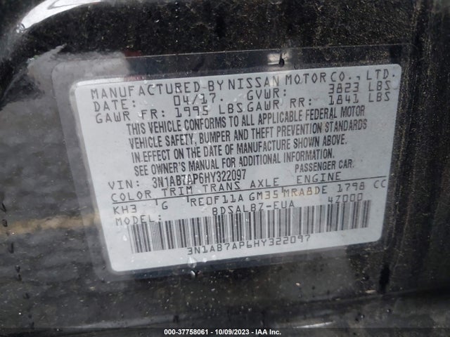 Nissan SENTRA S 2017 3N1AB7AP6HY322097 Image 9