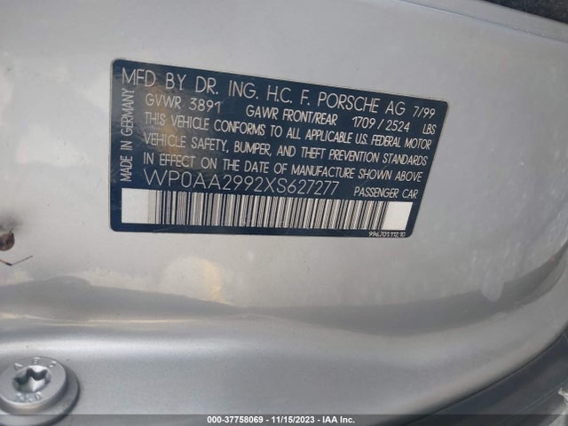 1999 PORSCHE 911 WPOAA2992XS627277 Photo 8