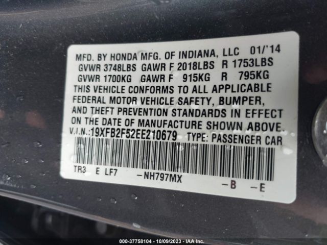 19XFB2F52EE210679 Honda Civic Sedan Lx