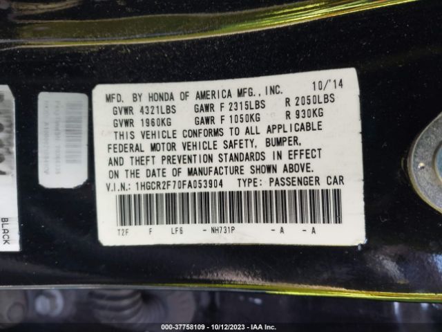 1HGCR2F70FA053904 Honda Accord Sedan Ex