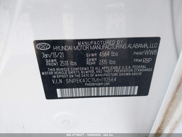Hyundai Sonata N Line 2021 5NPEK4JC1MH110564 Image 9