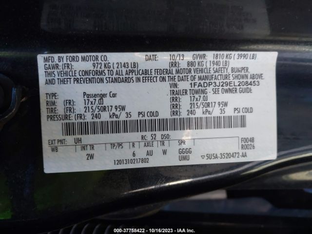 1FADP3J29EL208453 Ford Focus Titanium