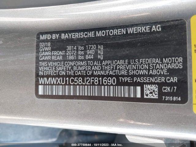 2018 MINI HARDTOP WMWXU1C58J2F81690 Photo 8