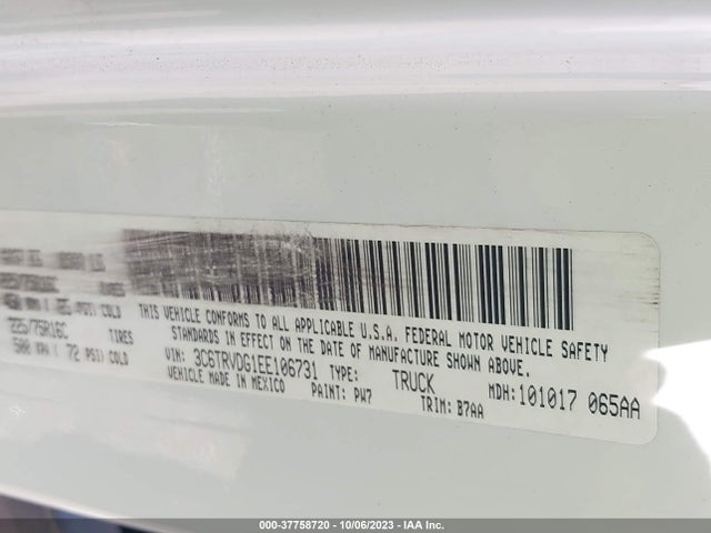 3C6TRVDG1EE106731 RAM Promaster