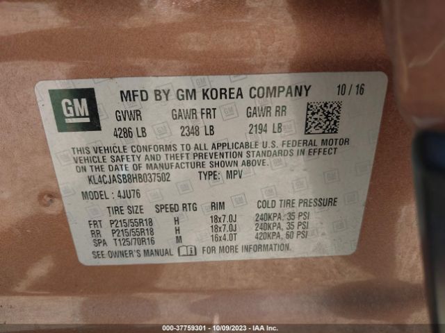 KL4CJASB8HB037502 Buick Encore Preferred