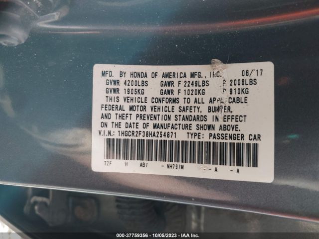 1HGCR2F38HA254871 Honda ACCORD LX