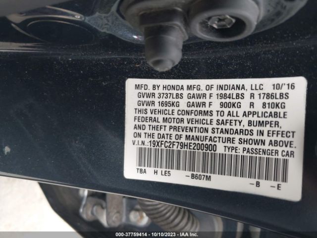 19XFC2F79HE200900 Honda Civic Sedan Ex