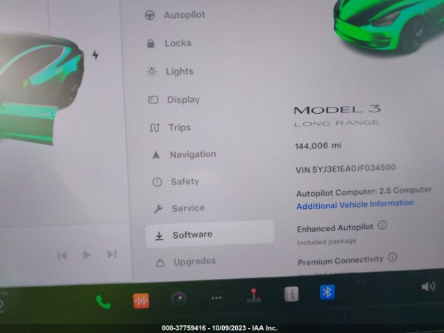 5YJ3E1EA0JF034500 Tesla Model 3 Range Battery