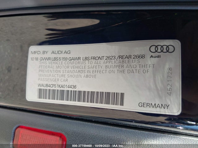 WAUB4CF51KA014436 Audi S5 Sportback Premium Plus