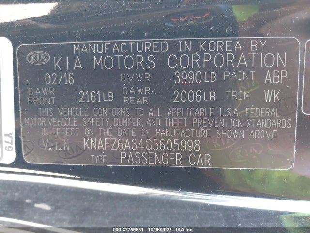 KIA Forte Koup Sx 2016 KNAFZ6A34G5605998 Image 9