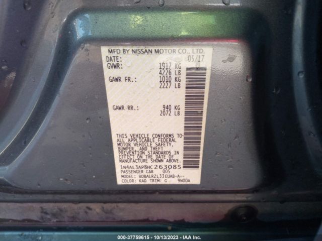 1N4AL3AP8HC263085 Nissan Altima 2.5 Sl