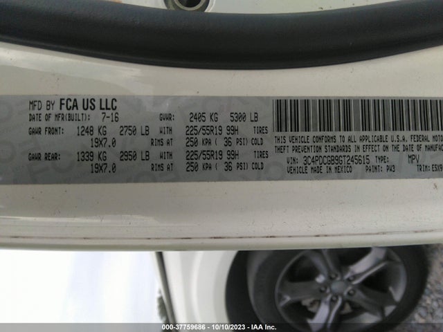 Dodge Journey Crossroad 2016 3C4PDCGB9GT245615 Image 9