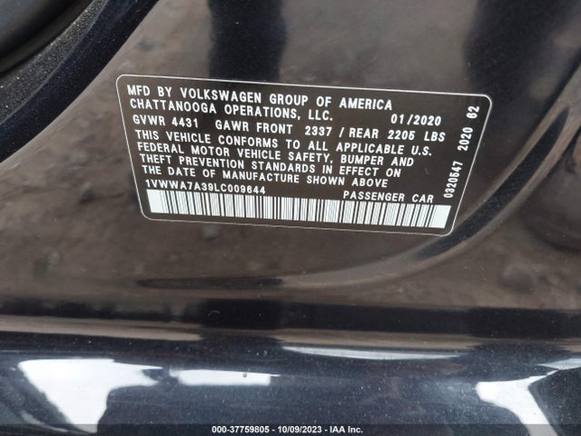 1VWWA7A39LC009644 Volkswagen Passat 2.0t Se