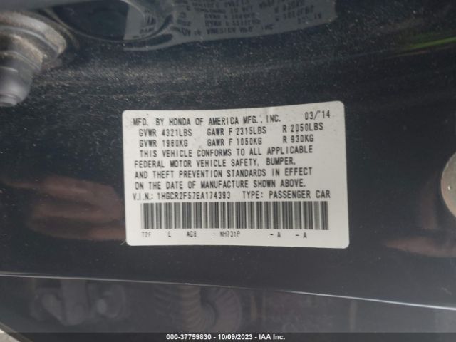1HGCR2F57EA174393 Honda Accord Sedan Sport