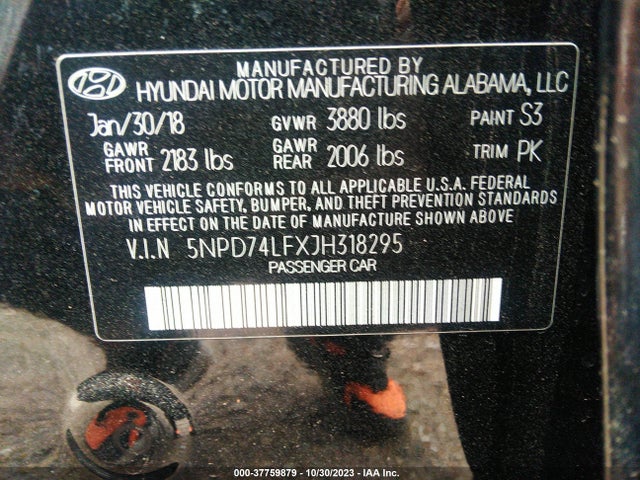 Hyundai ELANTRA SE 2018 5NPD74LFXJH318295 Image 9