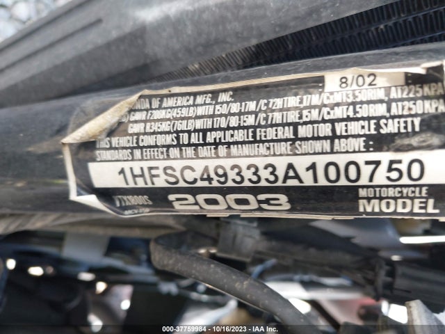 2003 HONDA VTX1800 1HFSC49333A100750 Photo 9