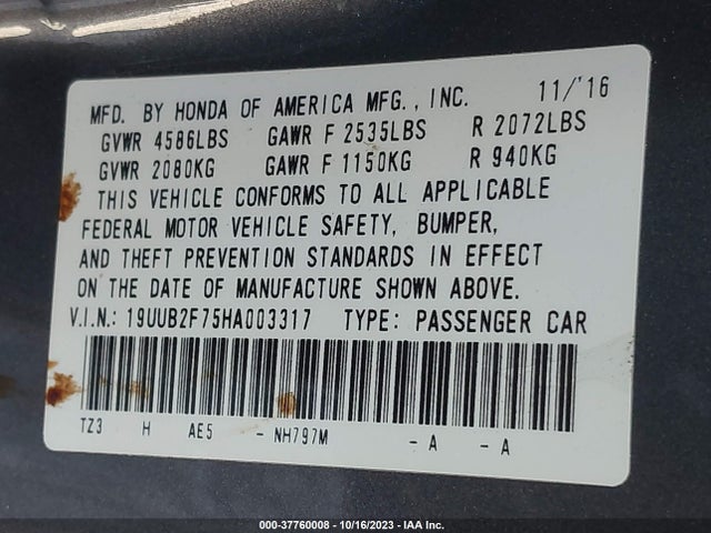 Acura Tlx W/advance Package 2017 19UUB2F75HA003317 Image 9