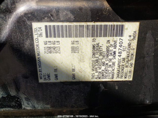 1N4AA5APXEC487407 Nissan Maxima 3.5 Sv