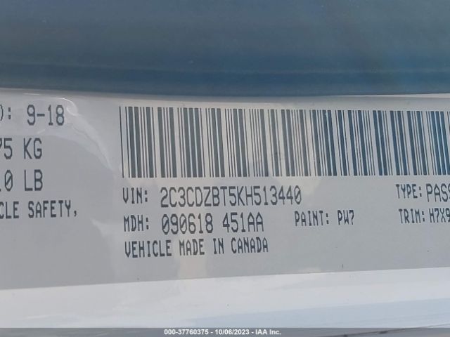 2C3CDZBT5KH513440 Dodge Challenger R/t