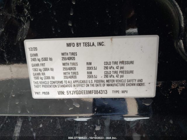 5YJYGDEE8MF084313 Tesla Model Y Long Range