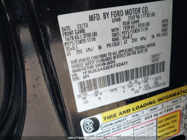1FMJK2A52EEF22431 Ford Expedition El Limited
