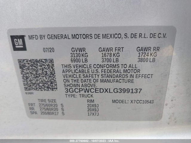 Chevrolet Silverado 1500 Lt 2020 3GCPWCEDXLG399137 Image 9