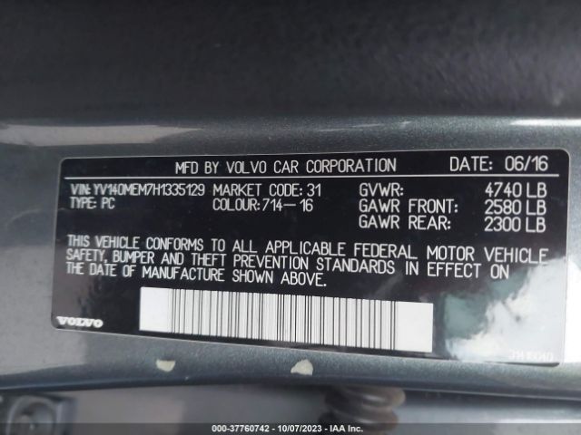 YV140MEM7H1335129 Volvo V60 Platinum