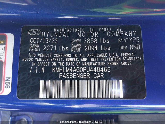 Hyundai ELANTRA SEL 2023 KMHLM4AG0PU448466 Image 9
