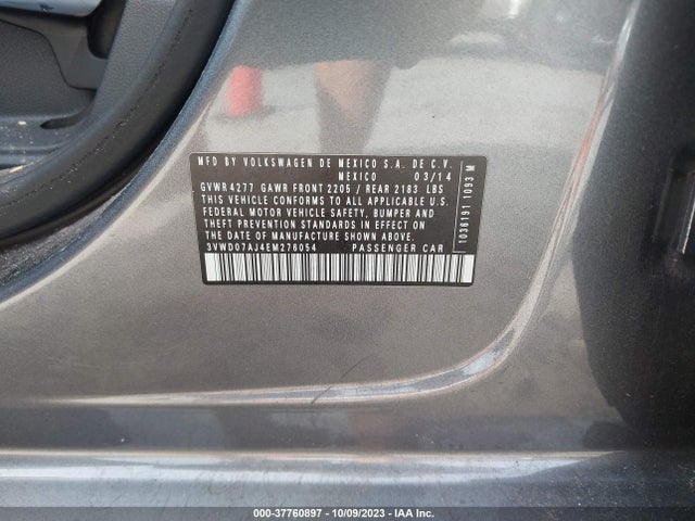 3VWD07AJ4EM276054 Volkswagen Jetta Sedan Se W/connectivity/sunroof