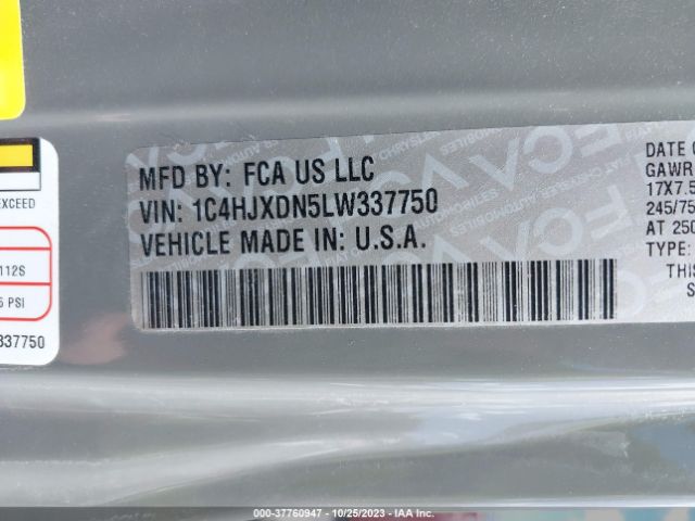 1C4HJXDN5LW337750 Jeep Wrangler Unlimited Sport S