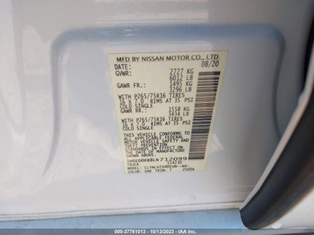 1N6ED0EB8LN712099 Nissan Frontier Pro-4x
