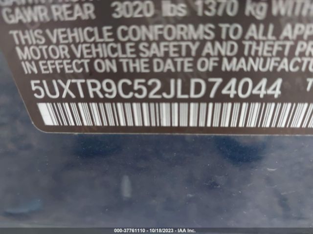 5UXTR9C52JLD74044 BMW X3 Xdrive30i