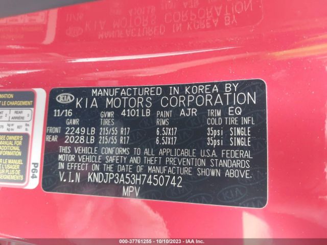 KNDJP3A53H7450742 KIA SOUL +