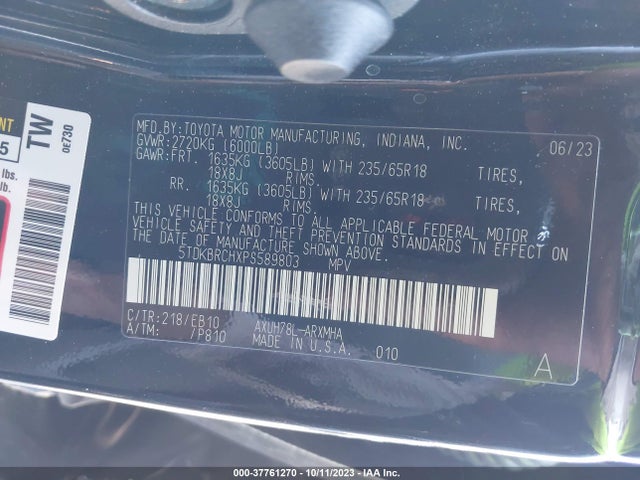 Toyota HIGHLANDER HYBRID 2023 5TDKBRCHXPS589803 Image 9