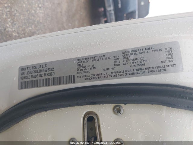 3C6UR5JL3MG628382 RAM 2500 Big Horn