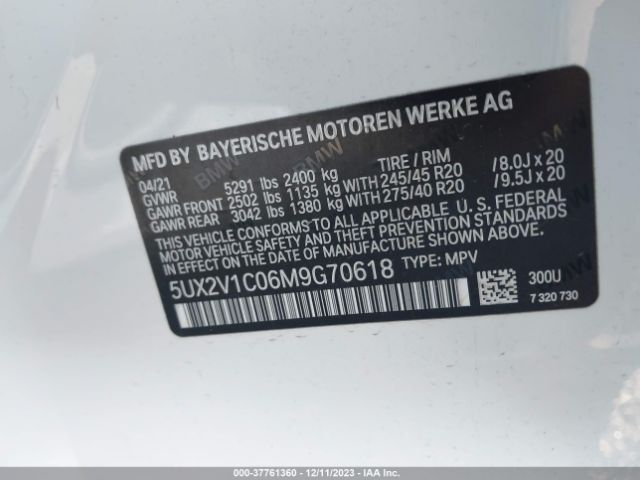 2021 BMW X4 5UX2V1C06M9G70618 Photo 8
