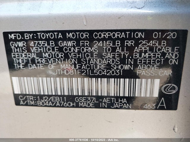 JTHD81F21L5042031 Lexus Is Is 300