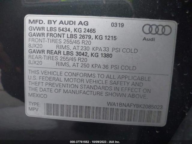 WA1BNAFY8K2085023 Audi Q5 Premium Plus