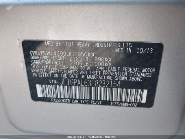 JF1GPAL63E8232154 Subaru Impreza Wagon 2.0i Sport Premium