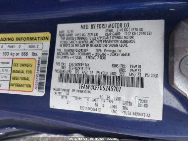 1FA6P8CF7G5245207 Ford MUSTANG GT